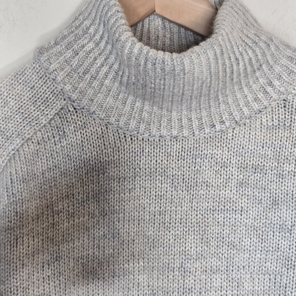 LOVERS + FRIENDS Stone Turtleneck Lightly Distressed Sweater Cozy Neutral - Picture 3 of 11